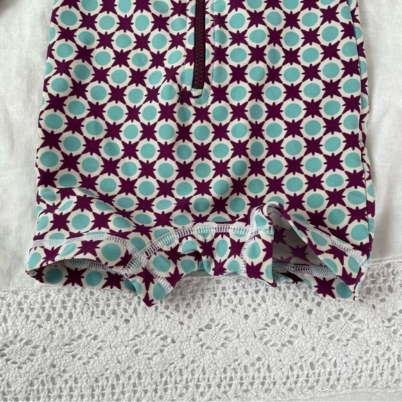 Tea Collection 6 to 12 mo rash guard one piece geometric print long sleeve blue - Picture 5 of 5